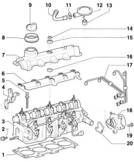 4.9.2 Снятие и установка головки цилиндров на дизельном двигателе Audi A3