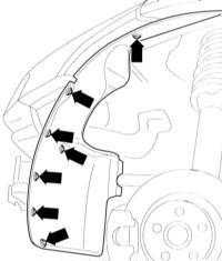 13.31 Снятие и установка локеров арки переднего и заднего колес Audi A3