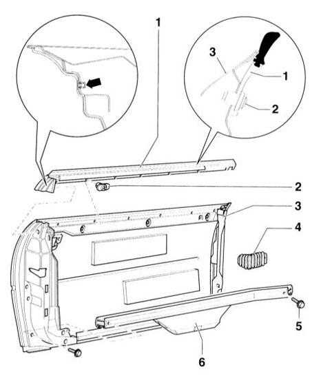 13.54 Снятие и установка щитка и балки бокового усилителя/планки шахты окна Audi A3