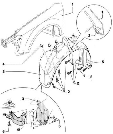 12.4.6 Снятие и установка локера переднего крыла Audi A4