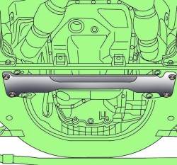 Задний кронштейн нижнего брызговика моторного отсека