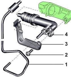 Крепление рабочего цилиндра привода сцепления