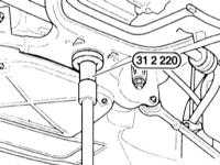 12.1.6 Снятие и установка балки передней подвески BMW 3 (E46)