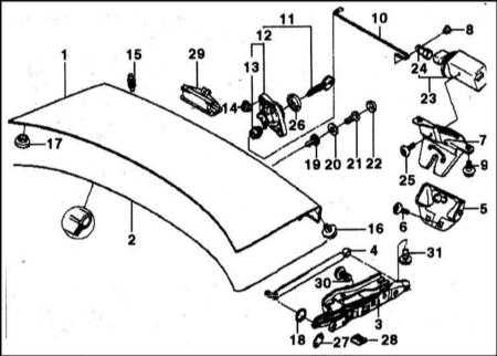 13.14 Снятие и установка крышки багажника BMW 5 (E39)
