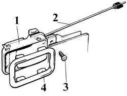 13.9.8 Снятие и установка внутренней ручки открывания двери Ford Escort