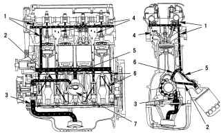 Крепление левого упора двигателя (двигатель V6)