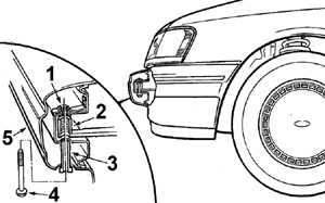 13.4.7 Регулировка высоты установки переднего бампера Ford Scorpio