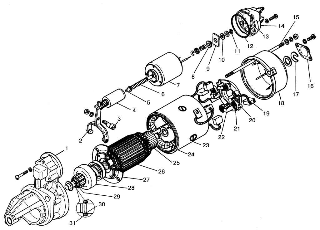 Схема механизма переключения передач с блокировкой включения дизеля