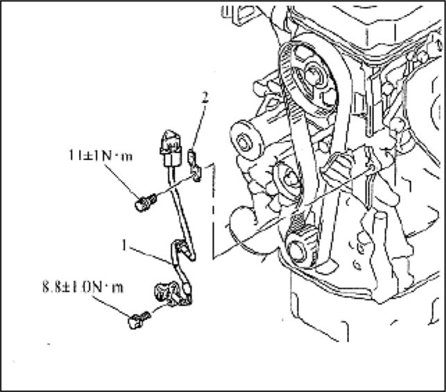  5. Демонтаж и установка датчика углового положения коленчатого вала.