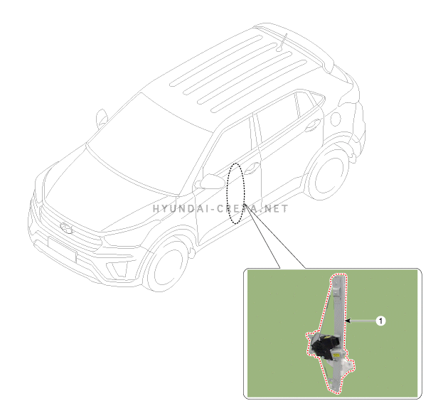 1. Местоположение компонентов Hyundai creta