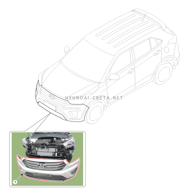 1. Расположение компонентов Hyundai creta