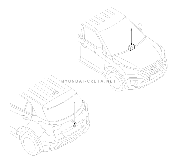 1. Расположение компонентов Hyundai creta