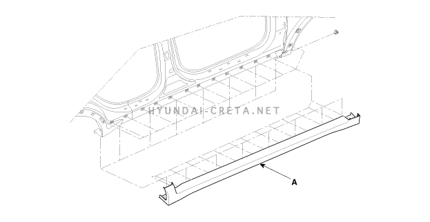 11. Молдинга дверного порога. Замена Hyundai creta