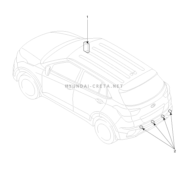 2. Расположение компонентов Hyundai creta