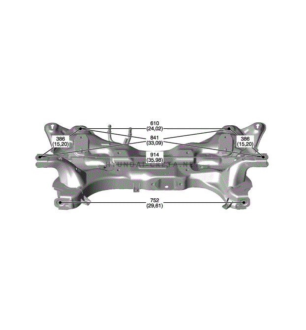 7. ПОДРАМНИК. Передняя траверса, Задняя траверса Hyundai creta