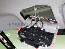5. Фонарь потолочной консоли. Снятие Hyundai creta
