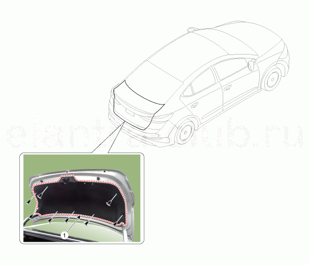 1. Расположение компонентов Hyundai Elantra AD