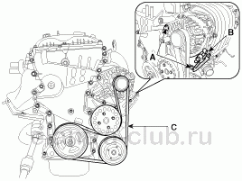 2. Приводной ремень. Снятие Hyundai Elantra AD