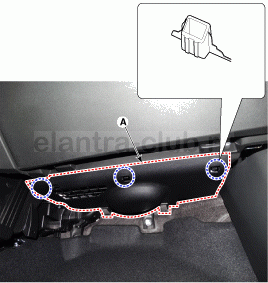 7. Нижняя крышка приборной панели. Замена Hyundai Elantra AD