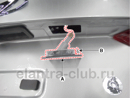9. Лампы подсветки номерного знака. Снятие Hyundai Elantra AD