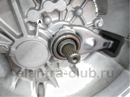 9. Вилка подшипника выключения сцепления и подшипник выключения сцепления. Снятие Hyundai Elantra AD