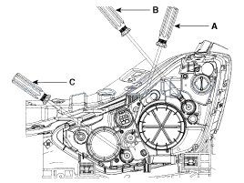 2. Снятие, Установка, Указания по регулировке фар Hyundai Elantra MD