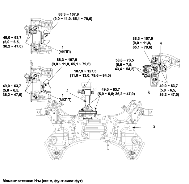 1. Детали монтажа двигателя. Компоненты Hyundai i40