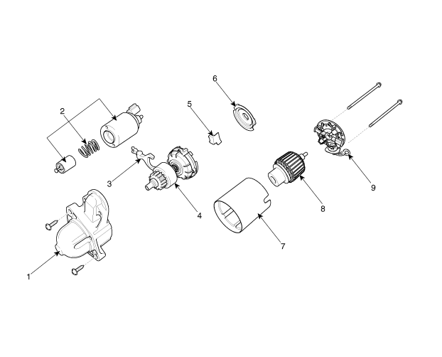 1. Компоненты стартера Hyundai i40