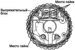 Места пайки контактов