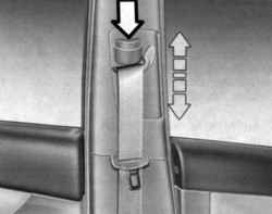 1.5.6 Регулируемые по высоте крепления плечевых ремней безопасности передних сидений (дополнительное оборудование)