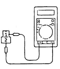 Измерение сопротивления между выводами 1 и 2 каждого электромагнитного клапана