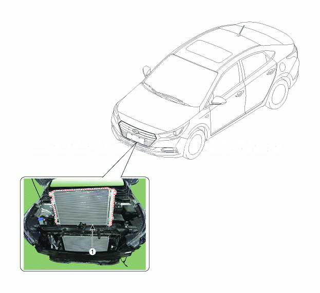 1. Местоположение компонентов Hyundai Solaris HCr