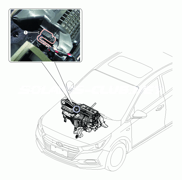 1. Местоположение компонентов Hyundai Solaris HCr