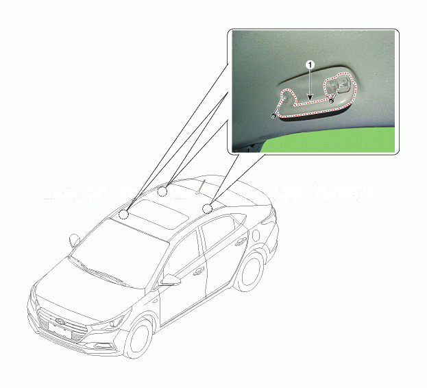 1. Расположение компонентов Hyundai Solaris HCr