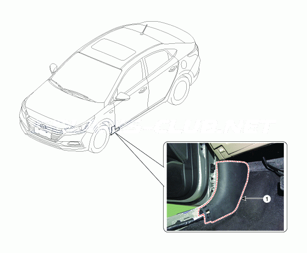 1. Расположение компонентов Hyundai Solaris HCr