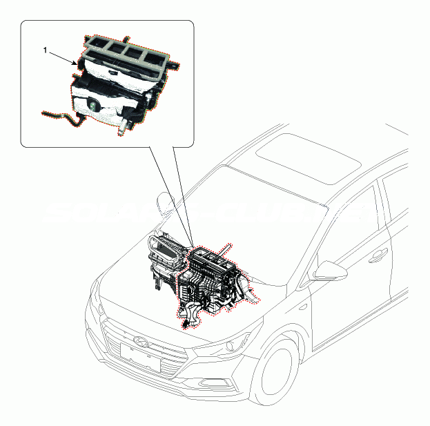 1. Расположение компонентов Hyundai Solaris HCr