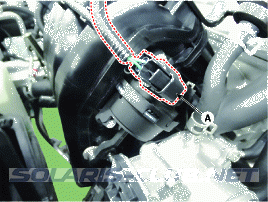 2. Привод электромагнитного клапана системы впуска с изменяемой геометрией (VIS). Снятие и установка Hyundai Solaris HCr