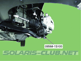 4. Передний стабилизатор поперечной устойчивости. Снятие Hyundai Solaris HCr