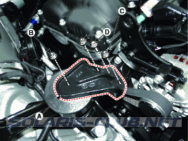 2. Детали монтажа двигателя. Снятие и установка Hyundai Solaris HCr