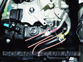 5. Электромагнитный клапан управления муфтой повышающей передачи (OD/C_VFS). Снятие Hyundai Solaris HCr