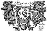 4.11 Снятие, проверка состояния и установка крышки распределительной  цепи, самой цепи и ее звездочек Jeep Grand Cherokee