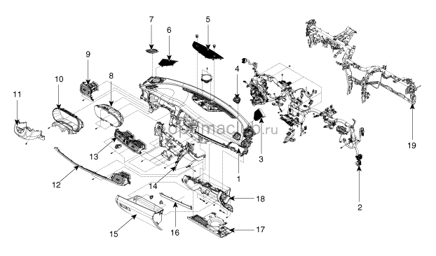 1. Компоненты и их расположение Kia optima jf