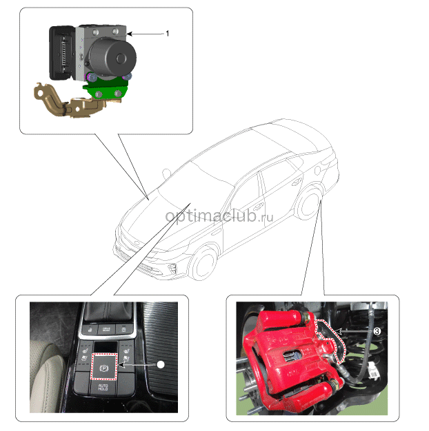 1. Компоненты и их расположение Kia optima jf