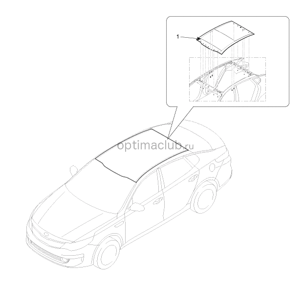 1. Местоположение компонентов Kia optima jf