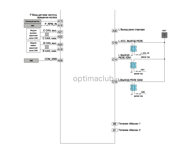 2. Принципиальная электрическая схема Kia optima jf