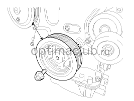 3. Шкив виброгасителя коленчатого вала. Снятие и установка Kia optima jf