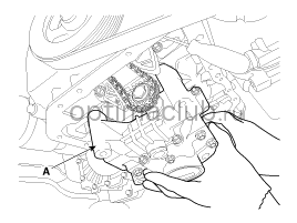 5. Уравновешивающий вал и масляный насос. Снятие Kia optima jf