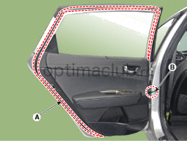 9. Боковой уплотнитель задней двери. Замена Kia optima jf