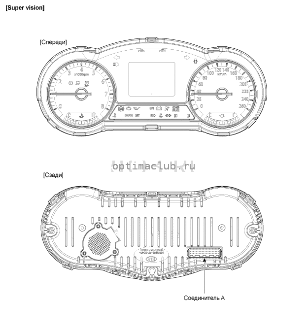 1. Компоненты и их расположение Kia Optima TF