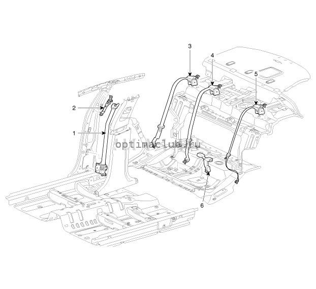 1. Компоненты и их расположение Kia Optima TF